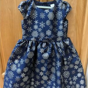 Gymboree Navy and Silver Snowflake Dress